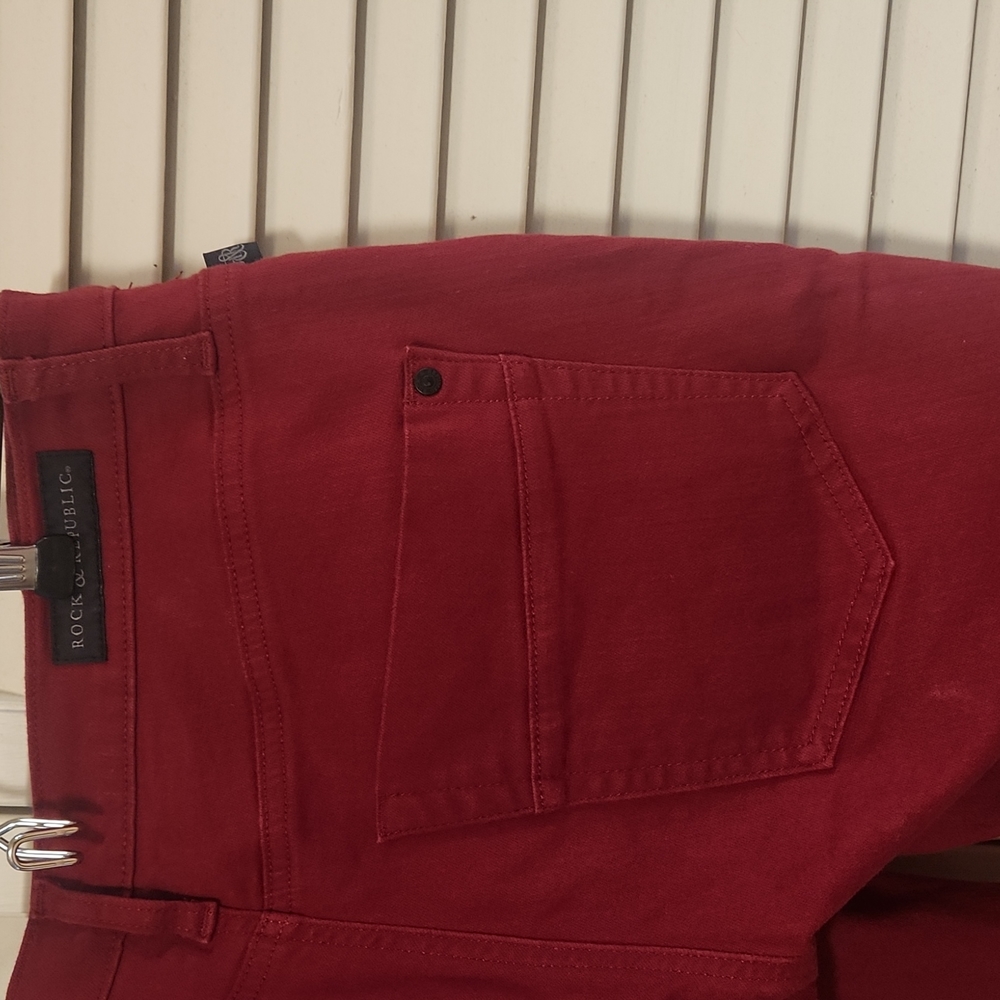 Rock & Republic Kashmiere Red Wash Denim Legging 12 - Picture 4 of 6
